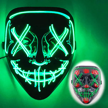 LED Neon Halloween Mask for Cosplay Costume