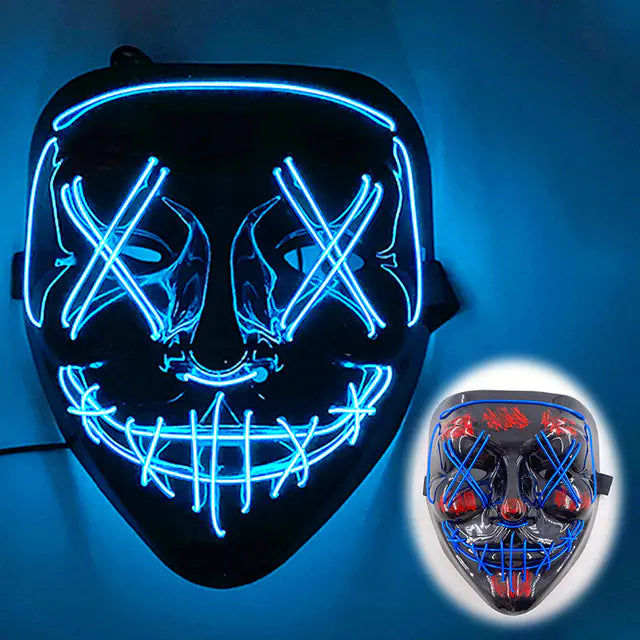 LED Neon Halloween Mask for Cosplay Costume
