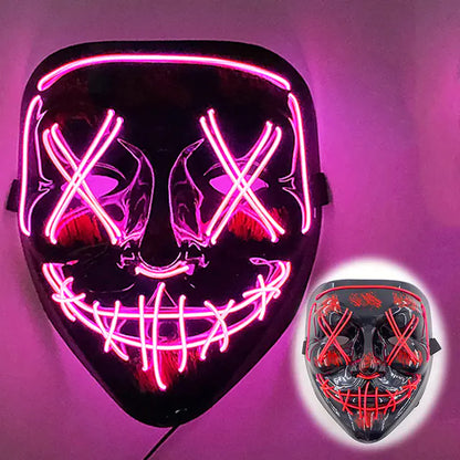 LED Neon Halloween Mask for Cosplay Costume