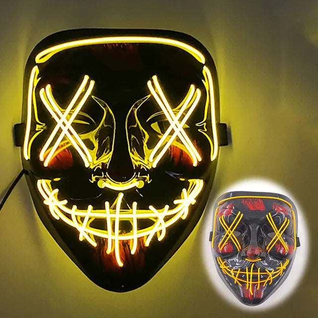 LED Neon Halloween Mask for Cosplay Costume