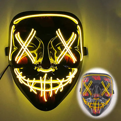 LED Neon Halloween Mask for Cosplay Costume