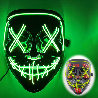 LED Neon Halloween Mask for Cosplay Costume