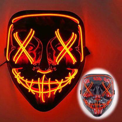 LED Neon Halloween Mask for Cosplay Costume