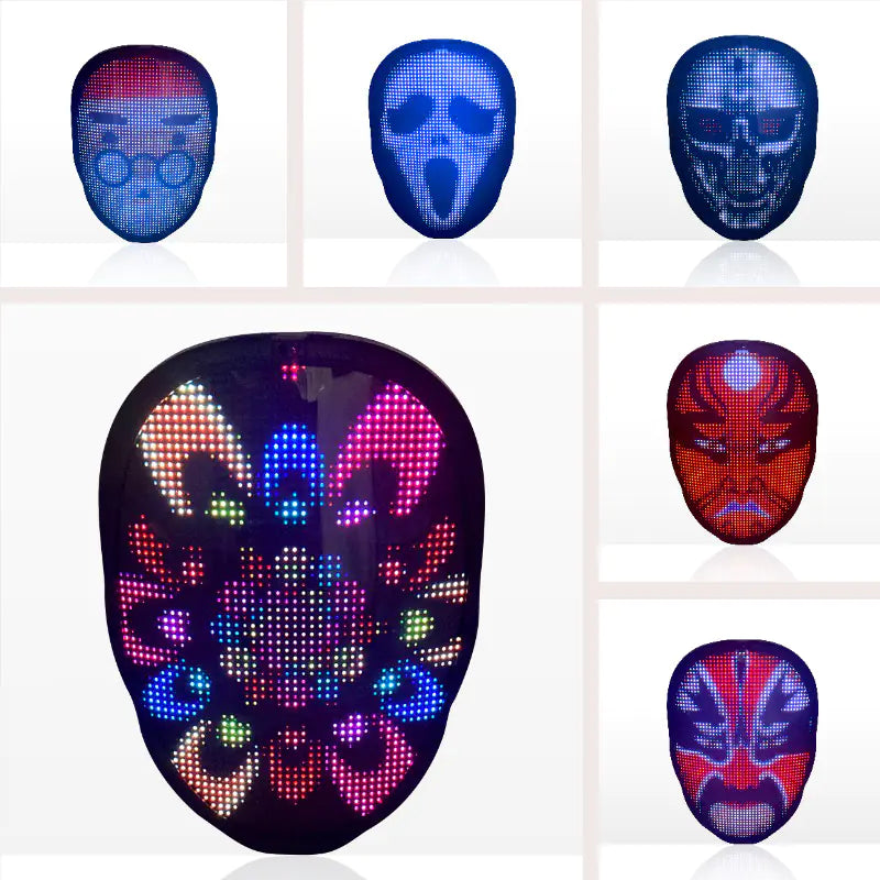 Colorful LED Halloween Mask for Parties and Events