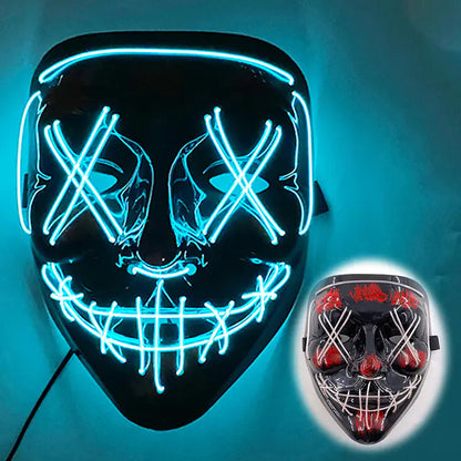 LED Neon Halloween Mask for Cosplay Costume