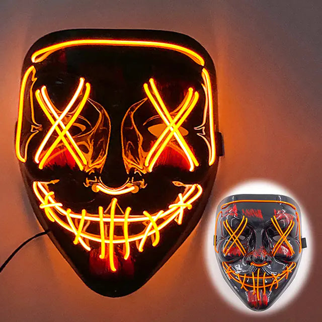 LED Neon Halloween Mask for Cosplay Costume