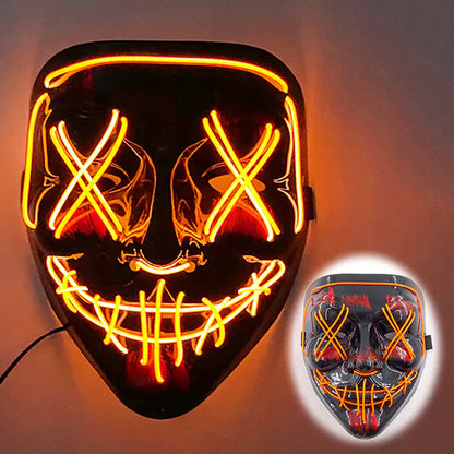 LED Neon Halloween Mask for Cosplay Costume