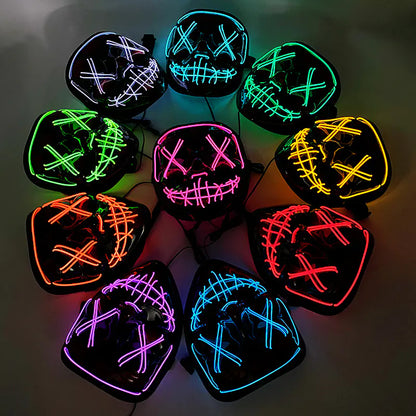 LED Neon Halloween Mask for Cosplay Costume