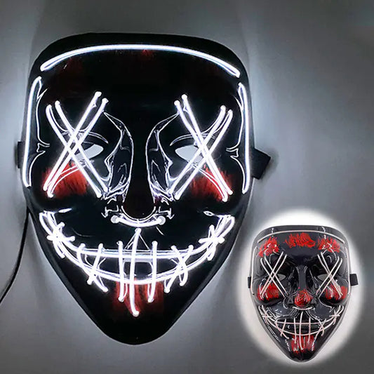 LED Neon Halloween Mask for Cosplay Costume