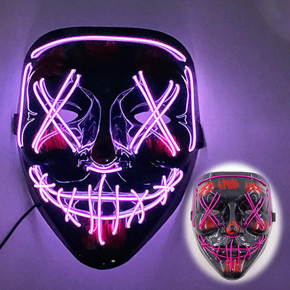 LED Neon Halloween Mask for Cosplay Costume