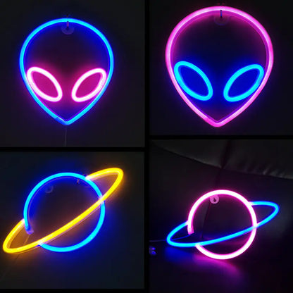 Neon Planet LED Alien Light for Room or Bar Decor